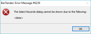 TSC條碼打印機官網_TSC打印軟件Bartender 錯誤提示＃6239